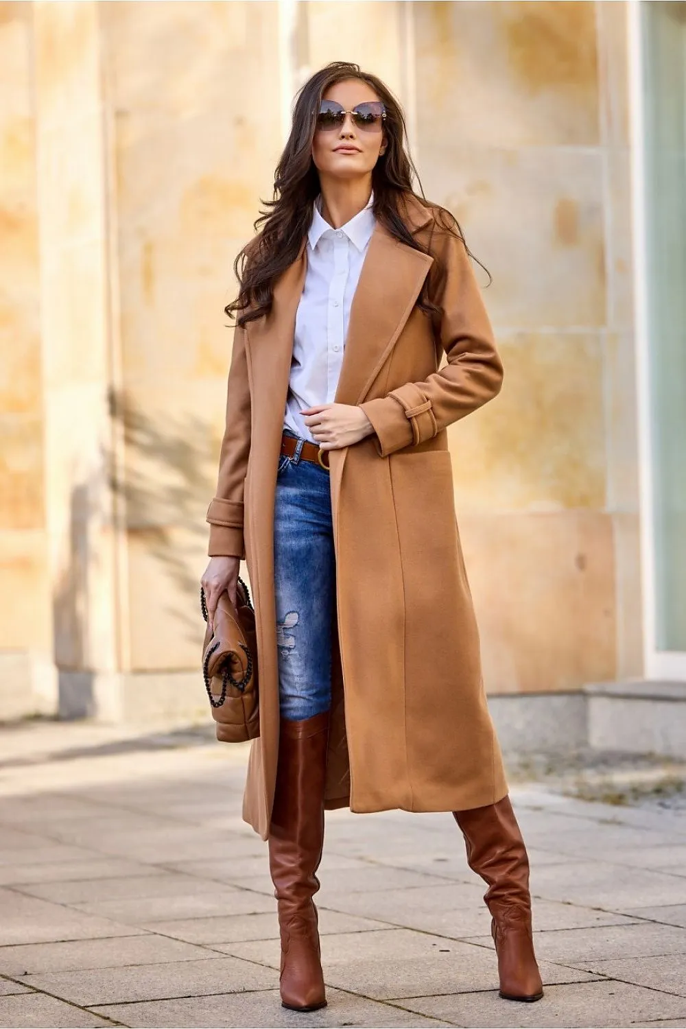 Belted Tailored Wool Coat