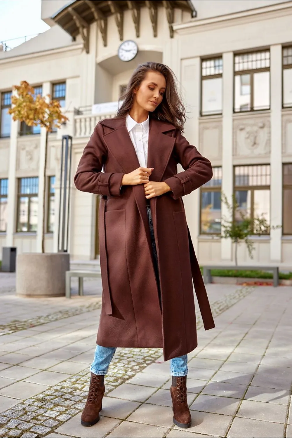 Belted Tailored Wool Coat