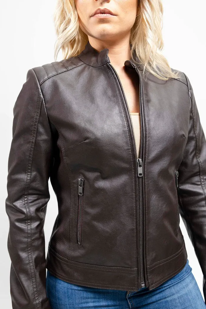 Beverly - Women's Vegan Faux Leather/Perforated Jacket