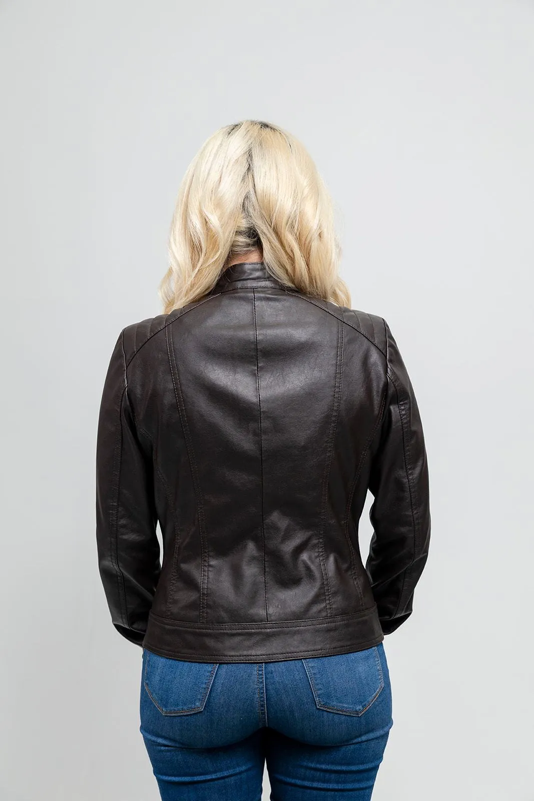 Beverly - Women's Vegan Faux Leather/Perforated Jacket