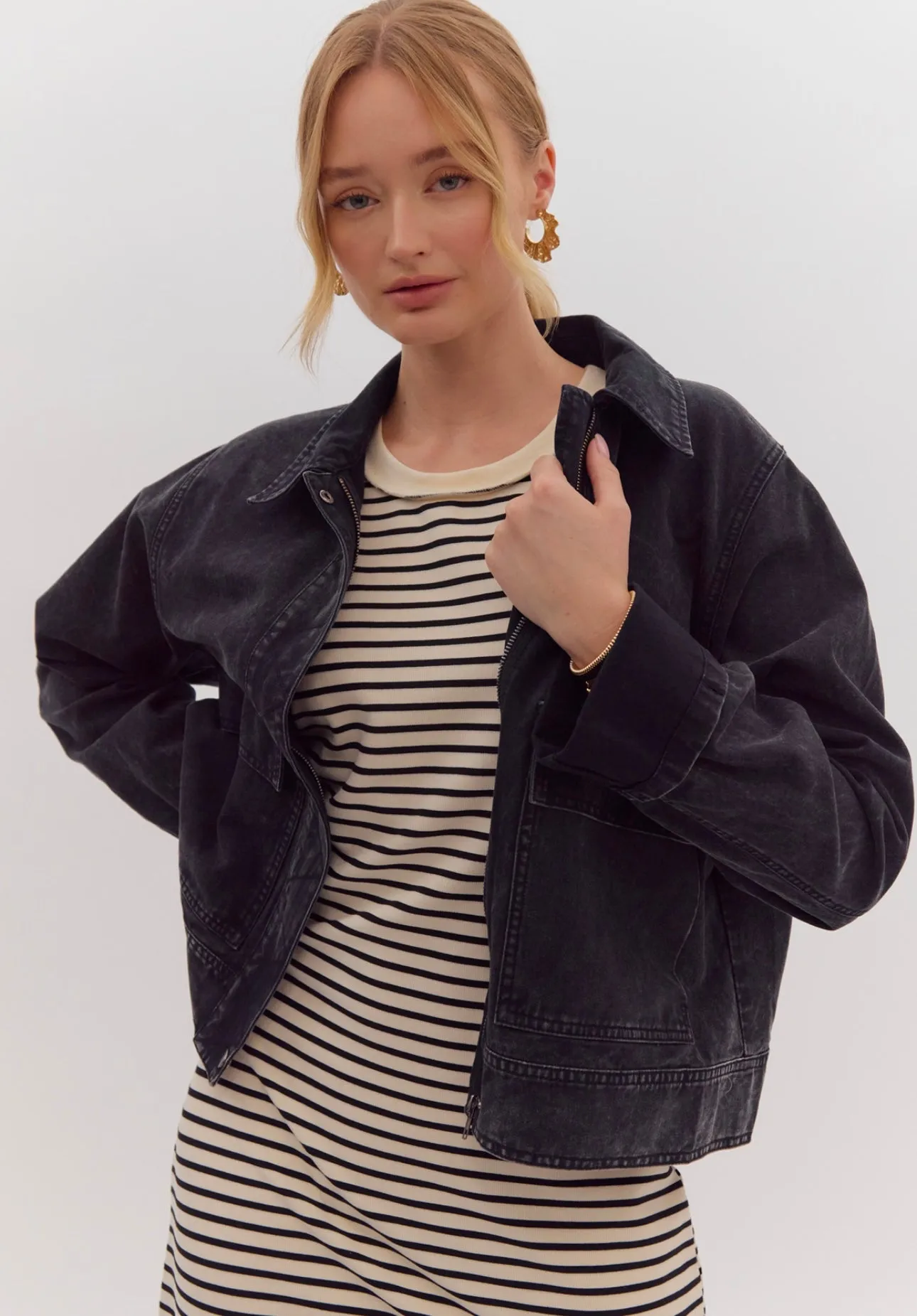 Black Denim Ivy Jacket
