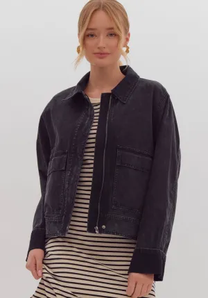 Black Denim Ivy Jacket