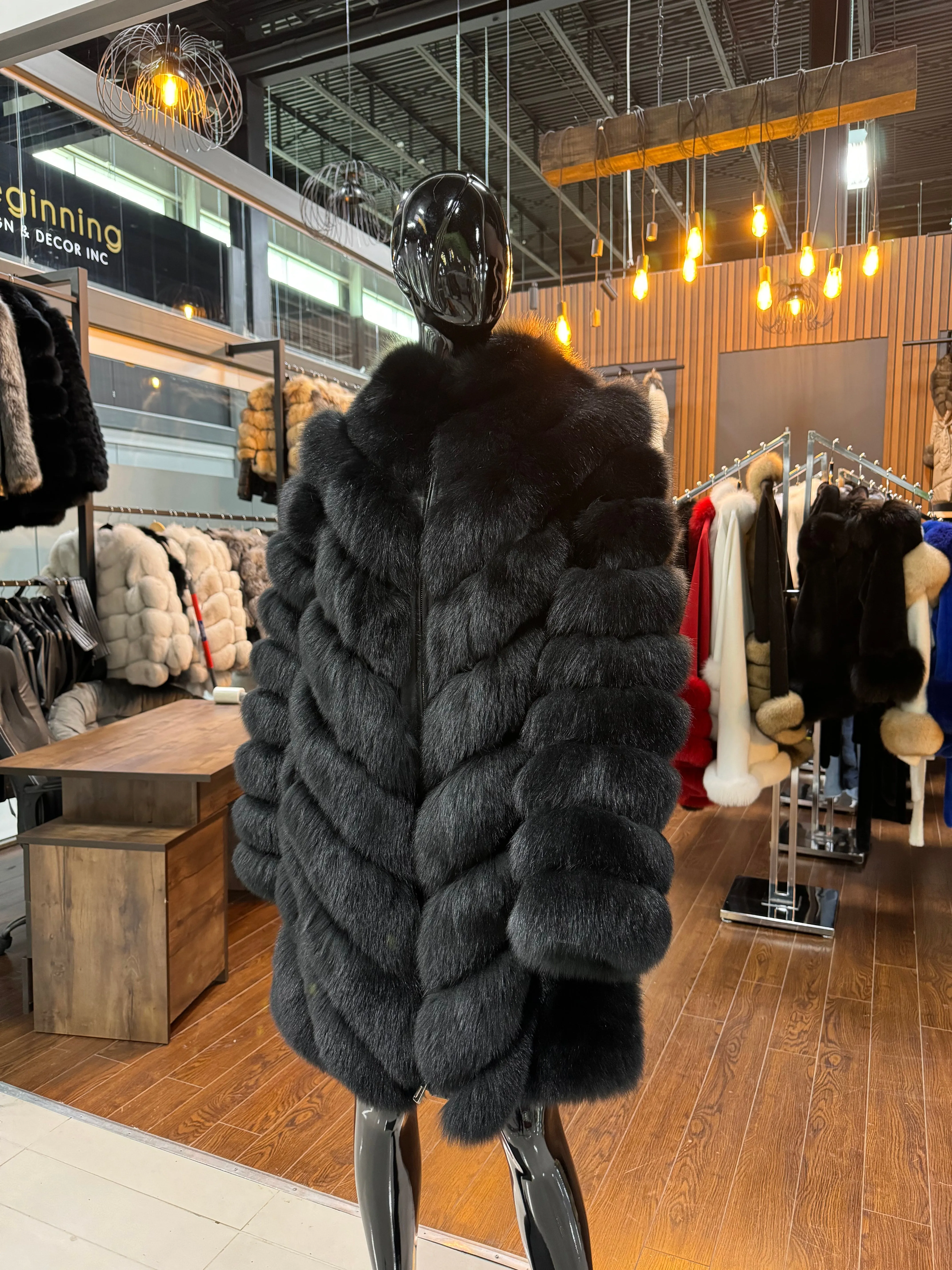 BLACK FOX FUR COAT