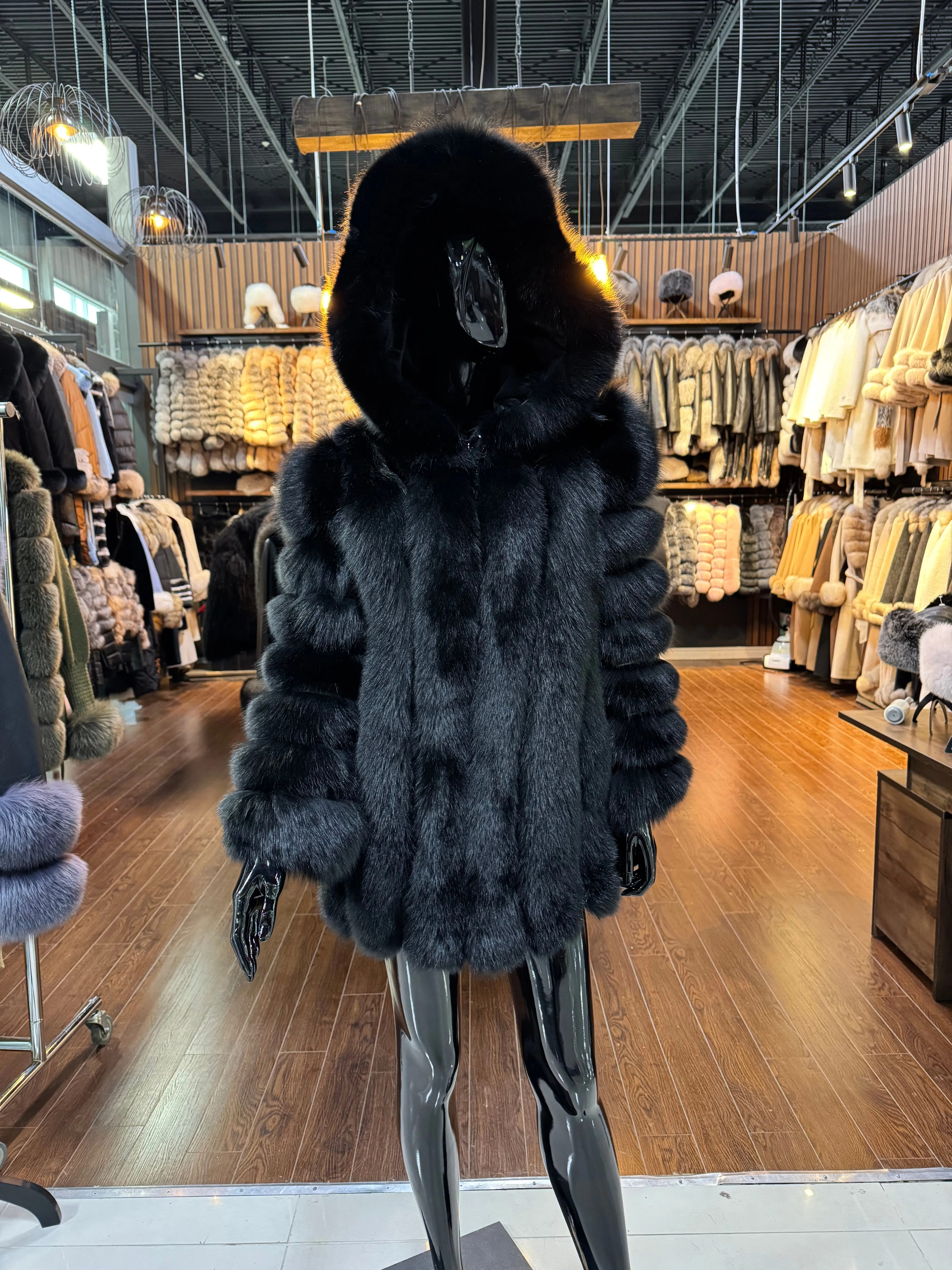 Black Fox Fur Coat