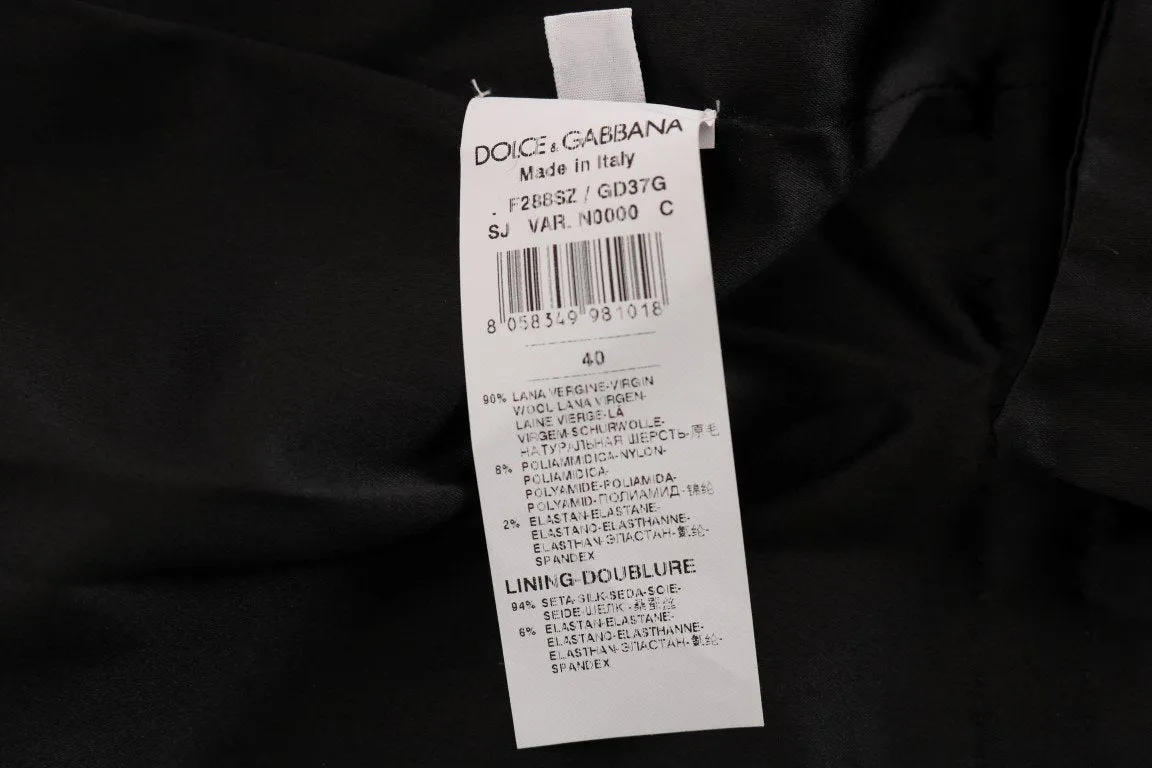 Black Wool Stretch Trench Jacket