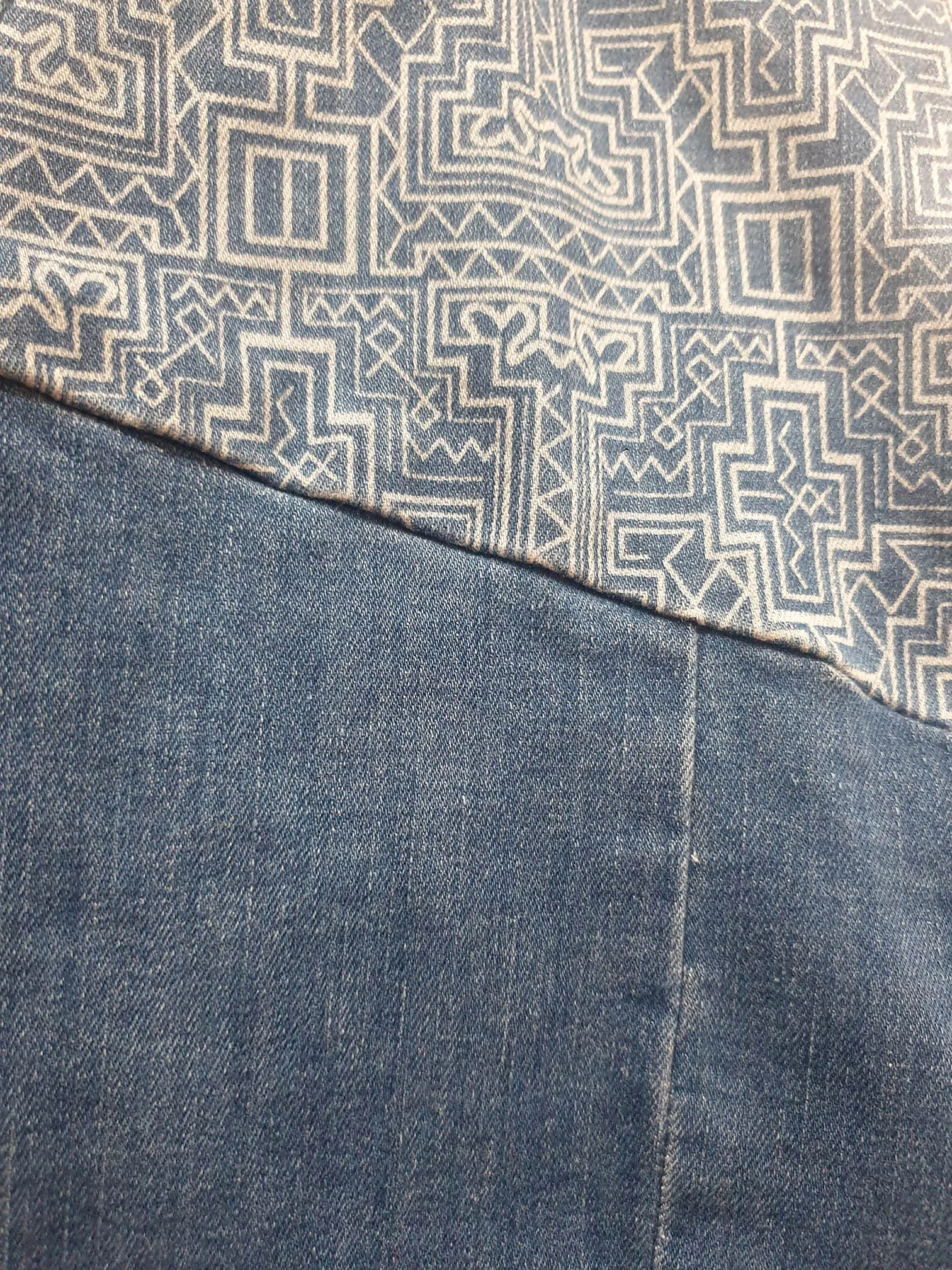 Blue Illusion patchwork style denim jacket size 16