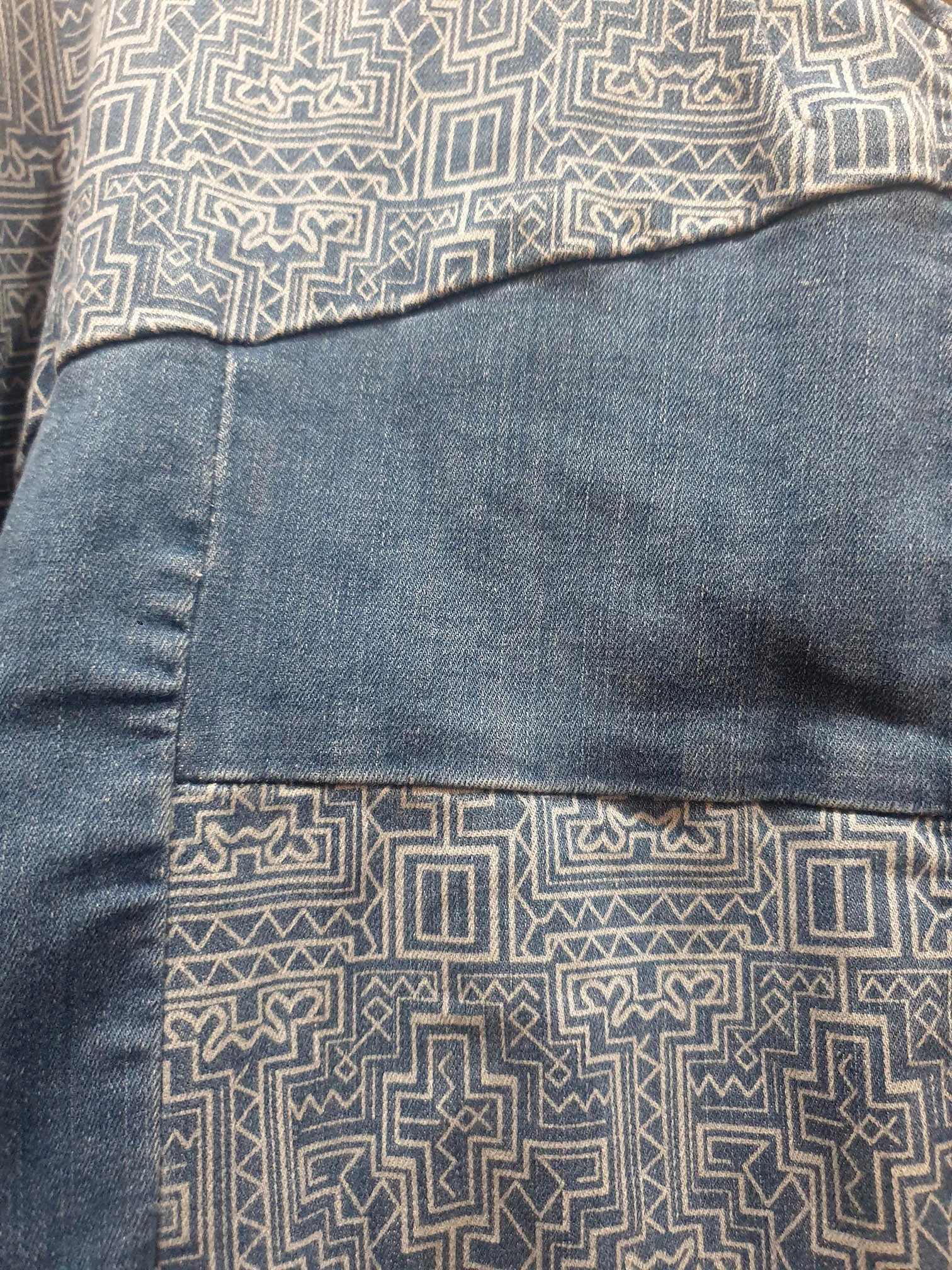 Blue Illusion patchwork style denim jacket size 16