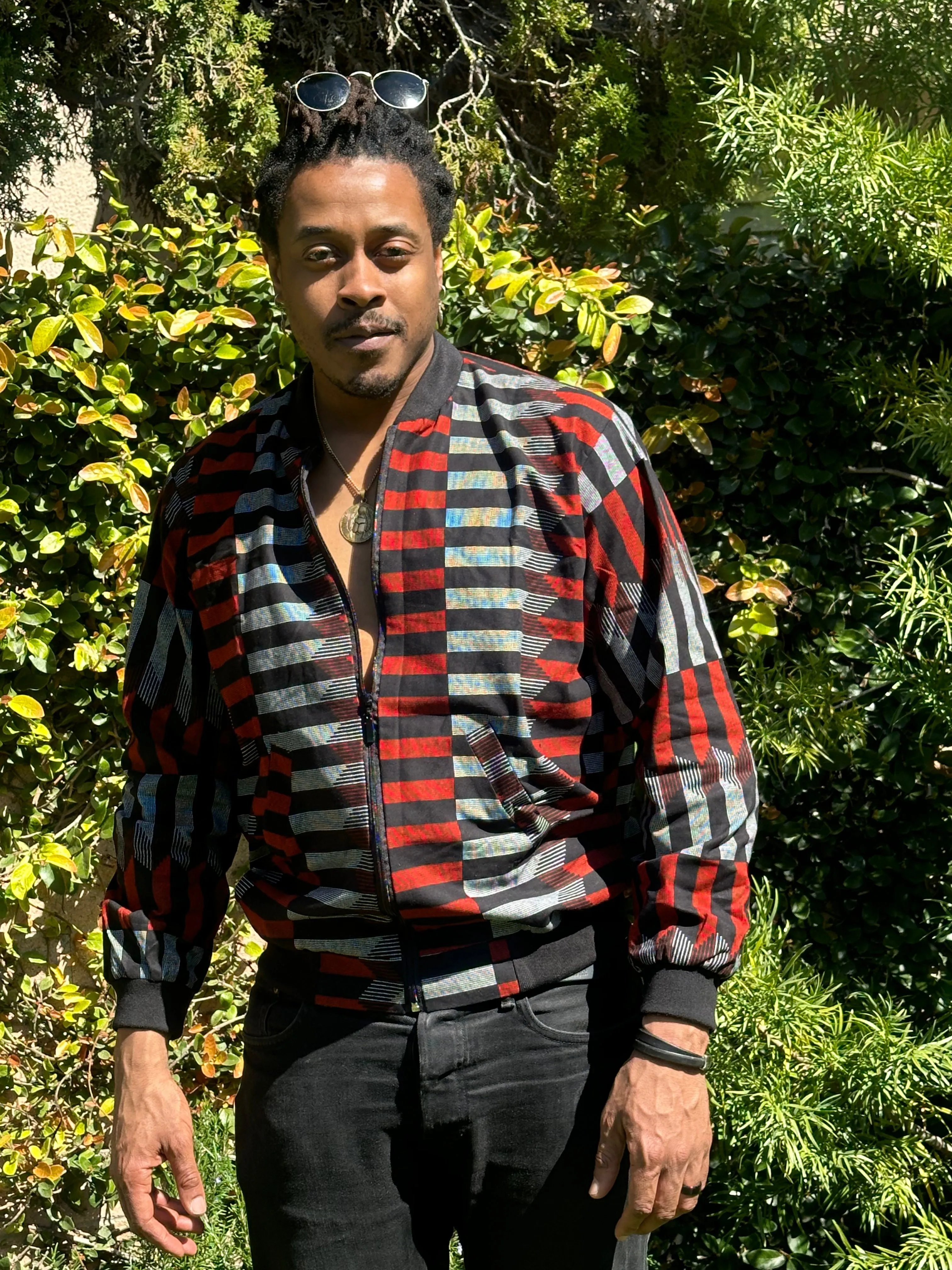 Bomber Jacket "Black/Red Kente" (Copy)