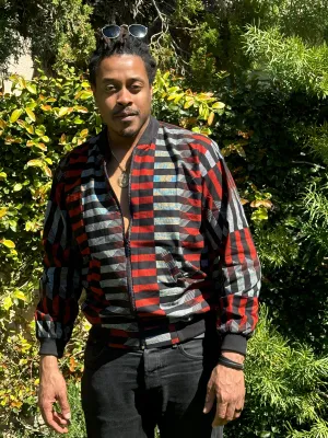 Bomber Jacket "Black/Red Kente" (Copy)