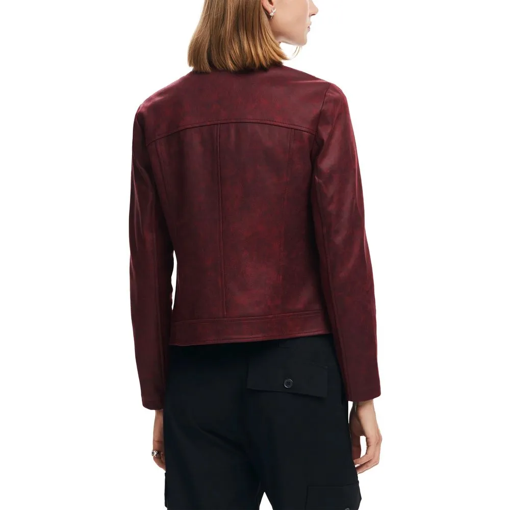 Bordeaux Polyester Jackets & Coat