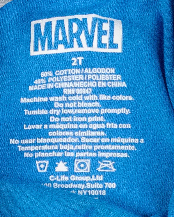 BOY SIZE 2 YEARS - MARVEL, Lightweight Graphic Pullover Hoodie T-Shirt EUC B30
