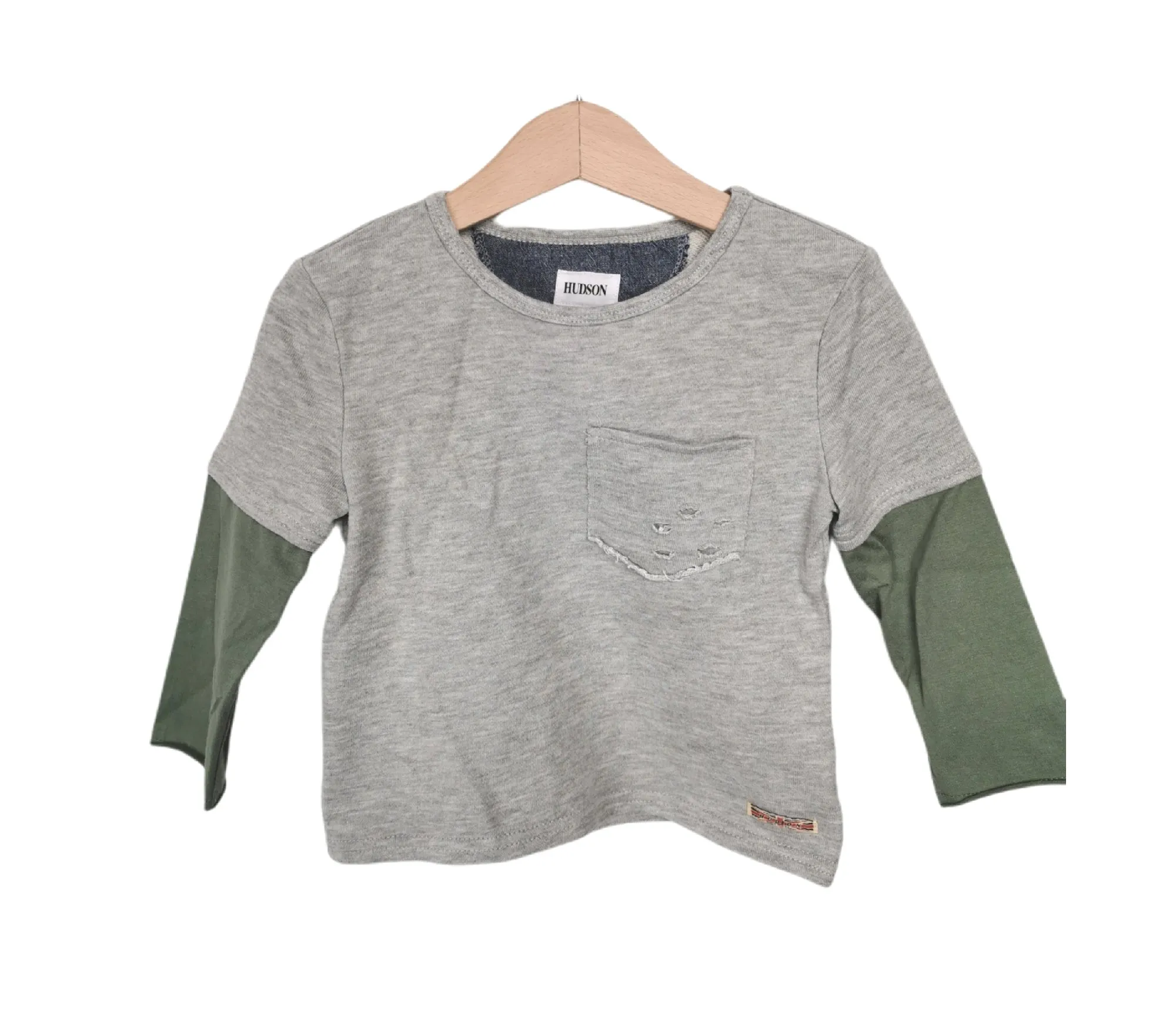 BOY SIZE 3 YEARS - HUDSON, Raglan Distressed Sweater EUC B33 