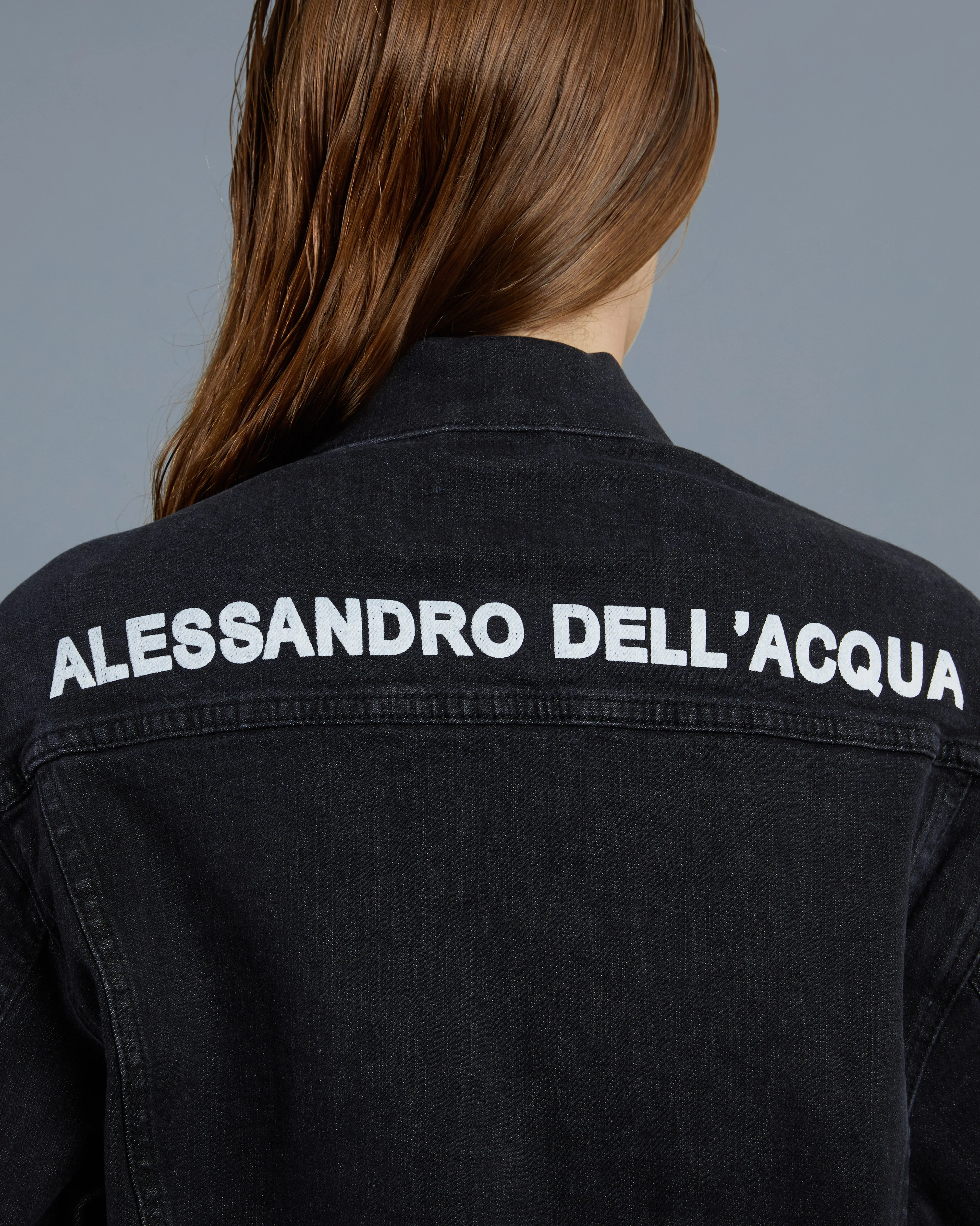 Brand Print Denim Jacket