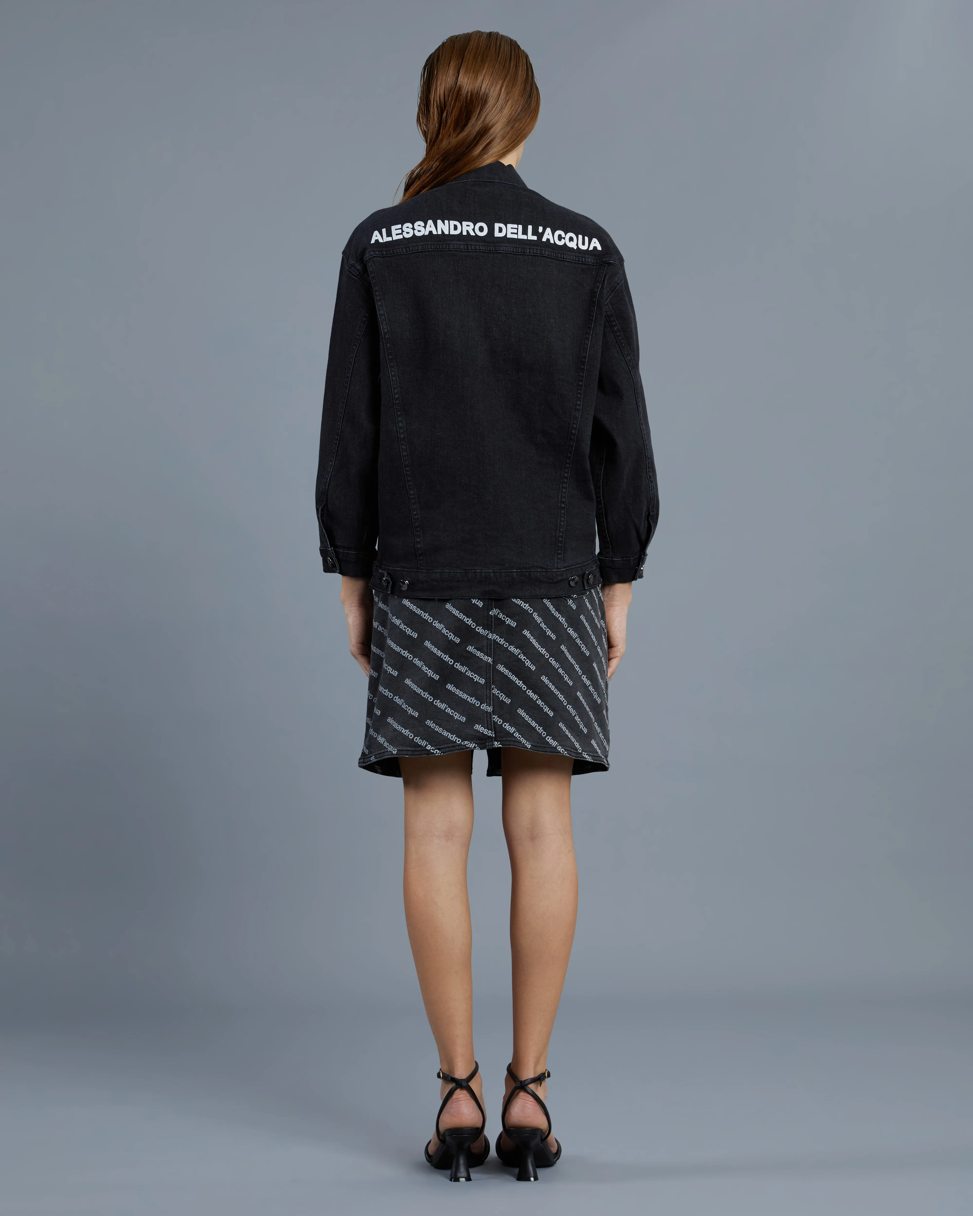 Brand Print Denim Jacket