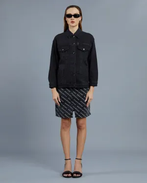 Brand Print Denim Jacket