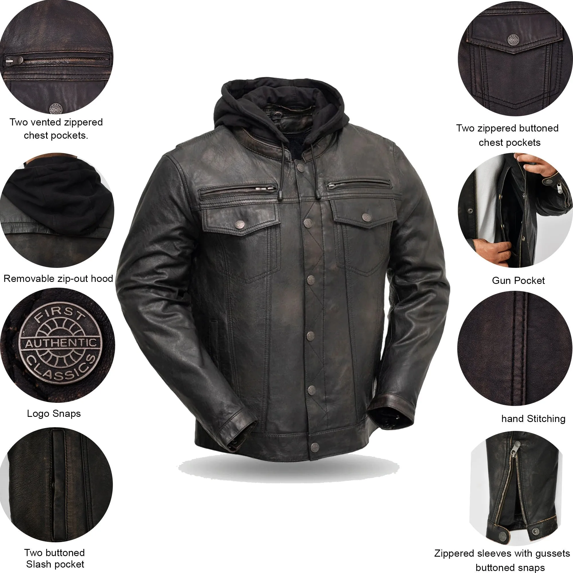 BROOKLYN Leather Motorcycle Jacket