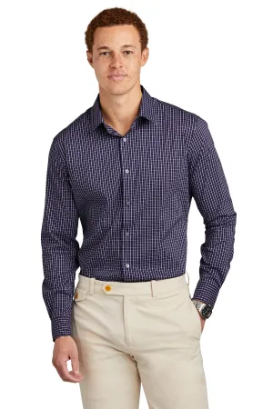 Brooks Brothers Tech Stretch Patterned Shirt BB18006 Navy Blazer Multi Check