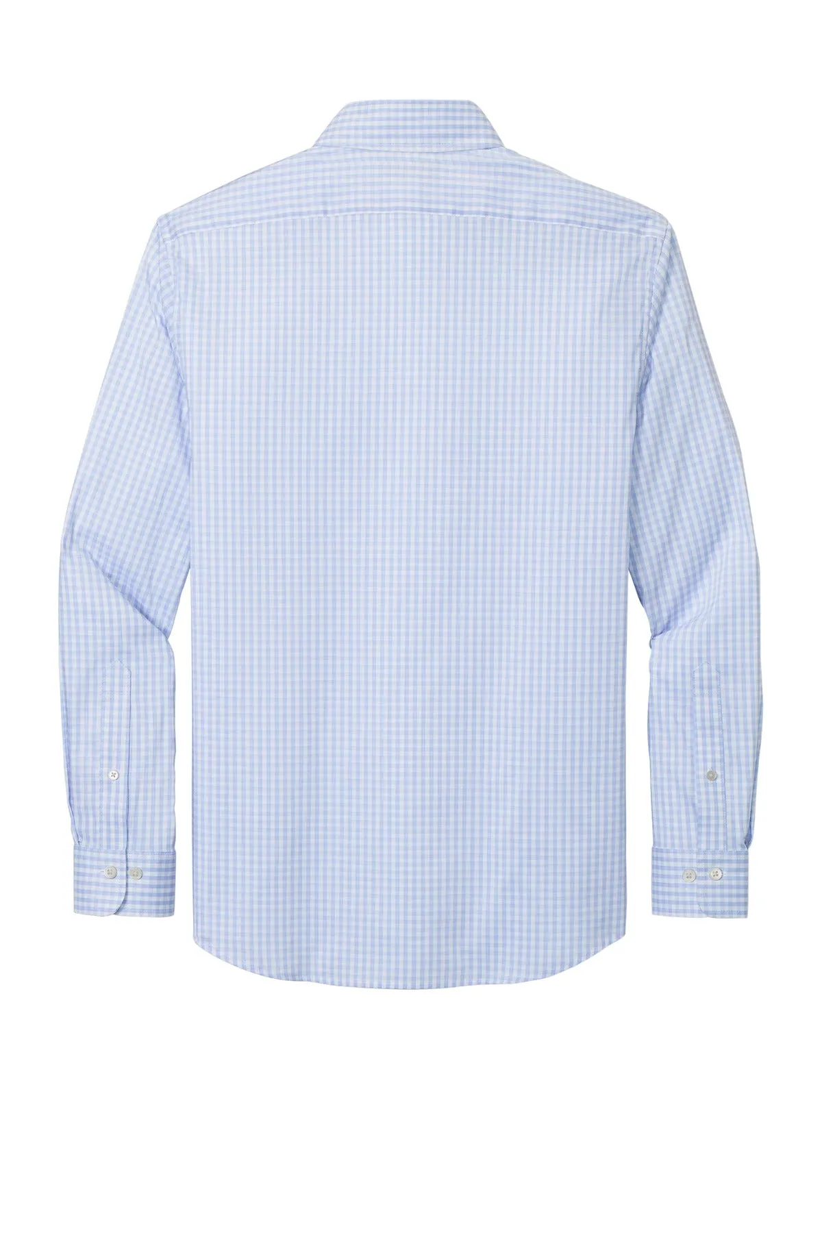 Brooks Brothers Tech Stretch Patterned Shirt BB18006 Newport Blue/ Pearl Pink Fine Check