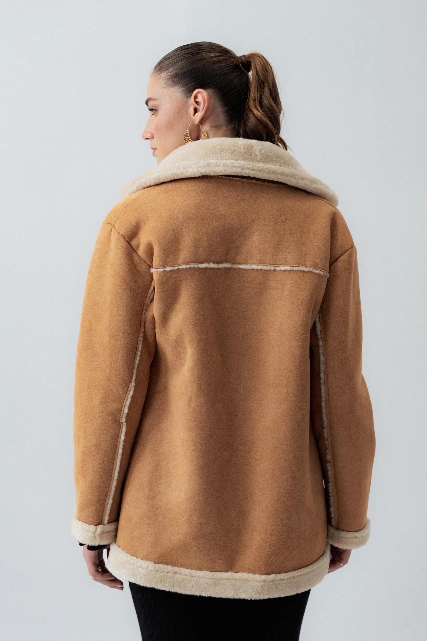Brown Lapel Collar Coat