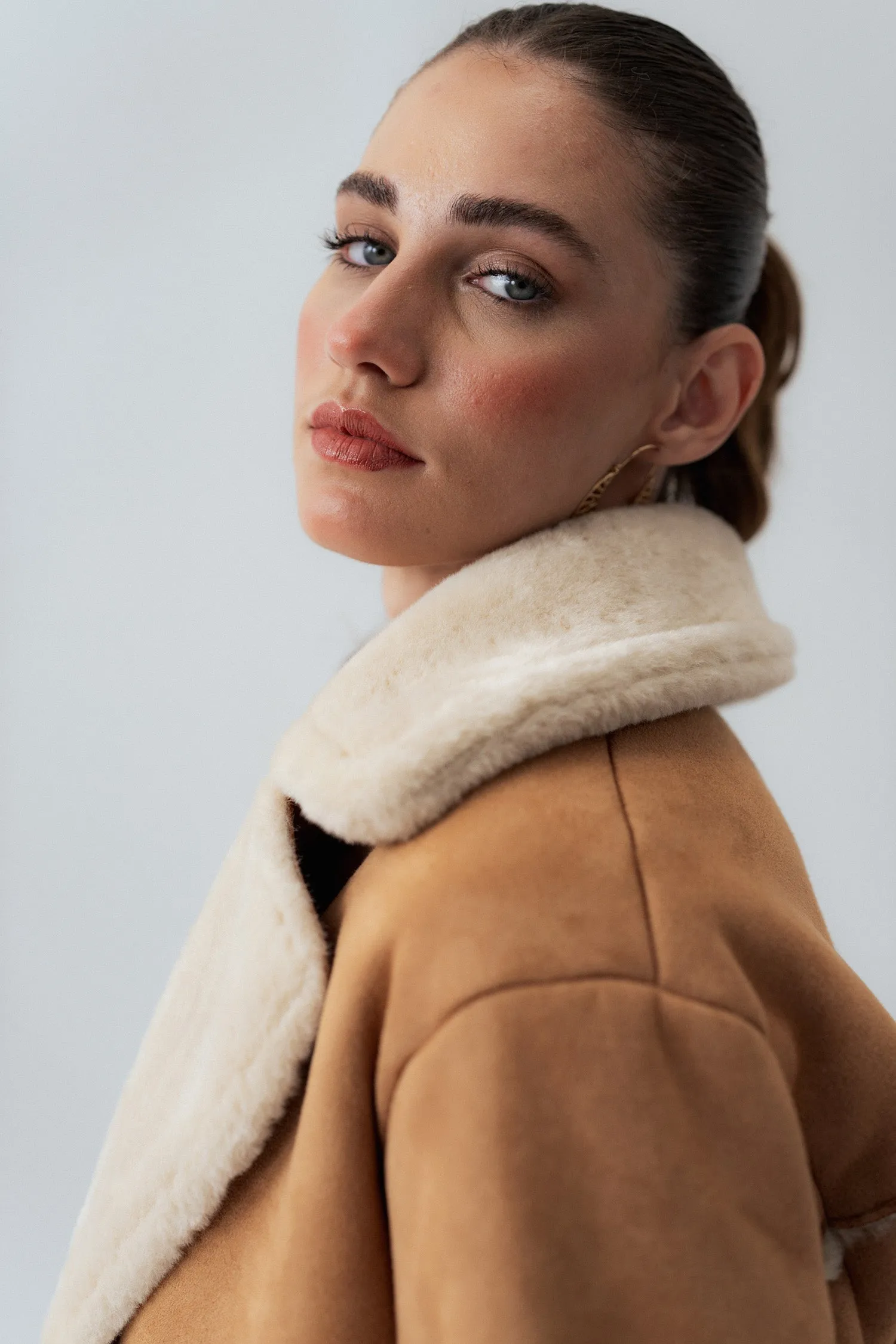 Brown Lapel Collar Coat