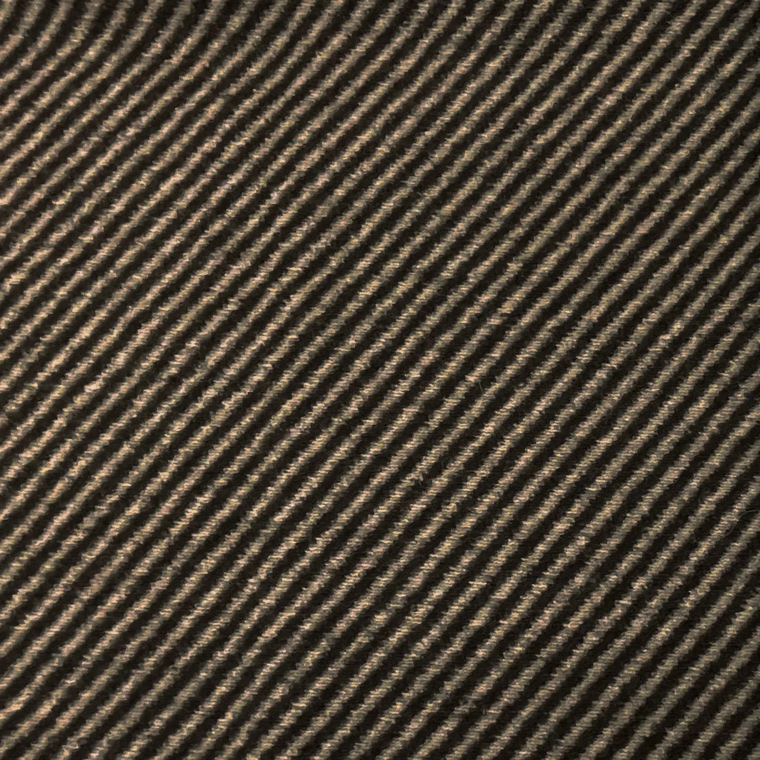 Brown-Taupe Italian Boiled Wool-Poly Diagonal Stripe Knit Coating Woven Fabric