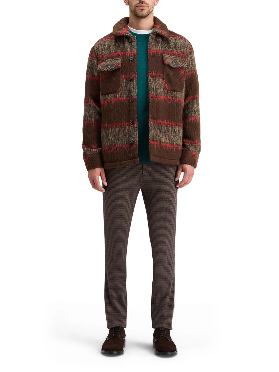 Brushed Wool Blend Overshirt - Parchment