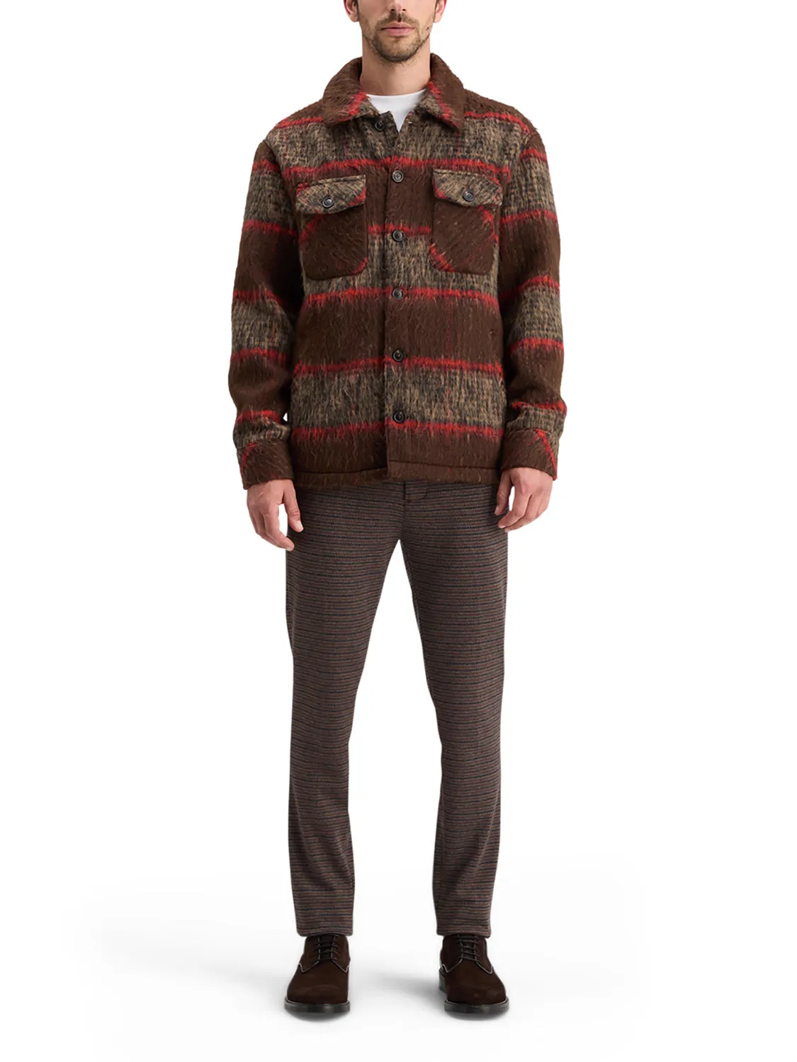 Brushed Wool Blend Overshirt - Parchment