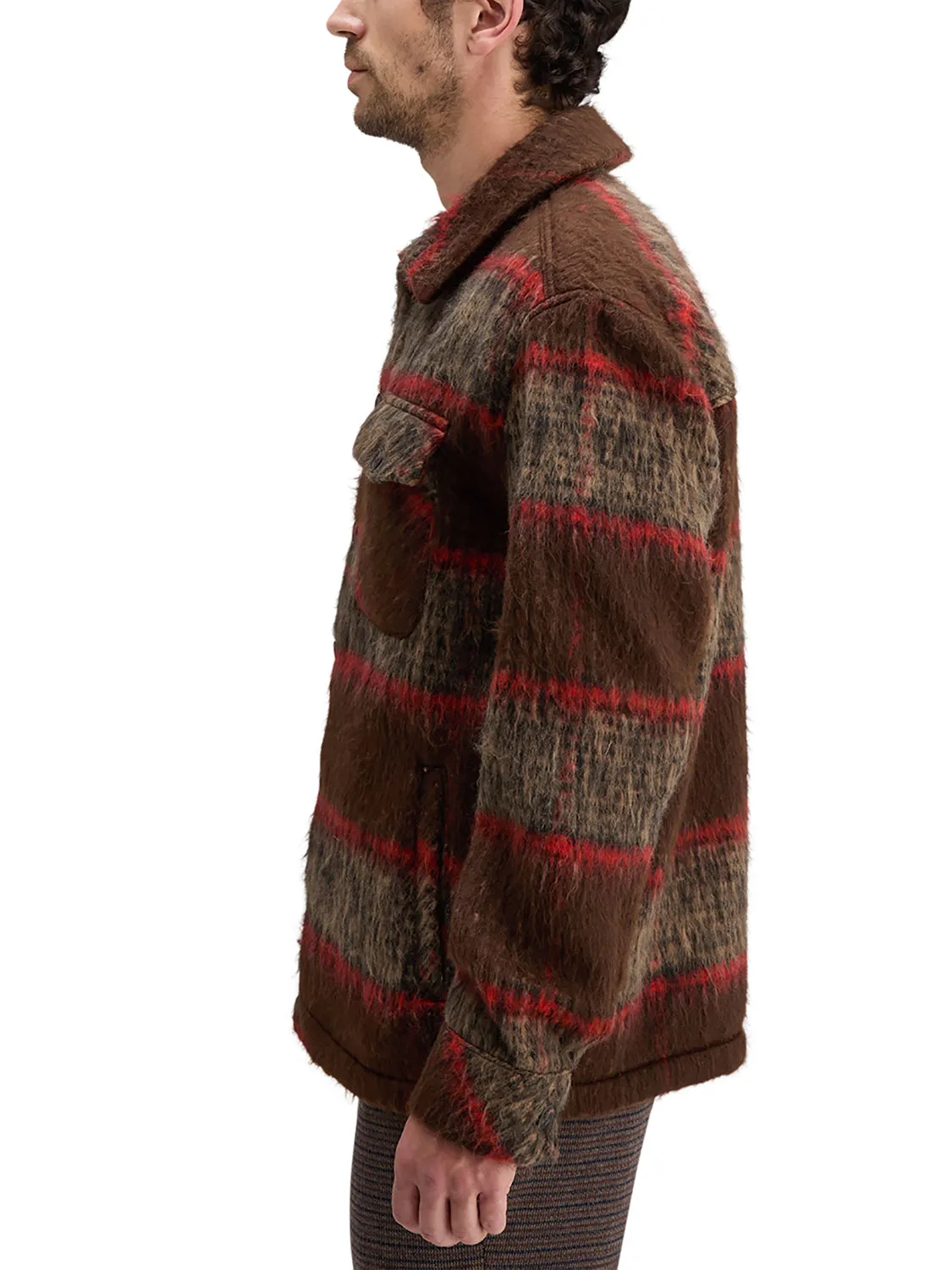 Brushed Wool Blend Overshirt - Parchment