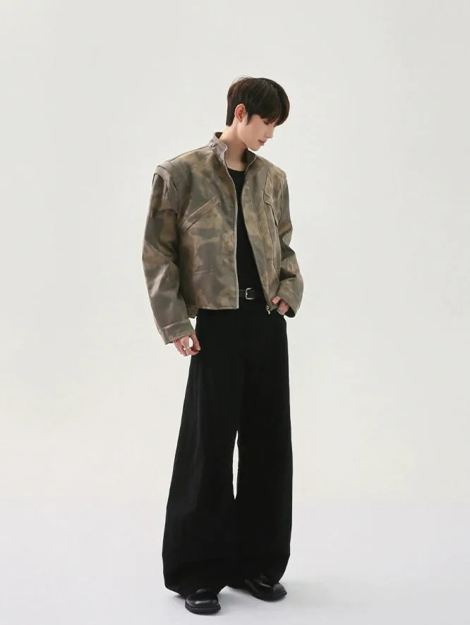 Camouflage Stand-Up Collar Jacket