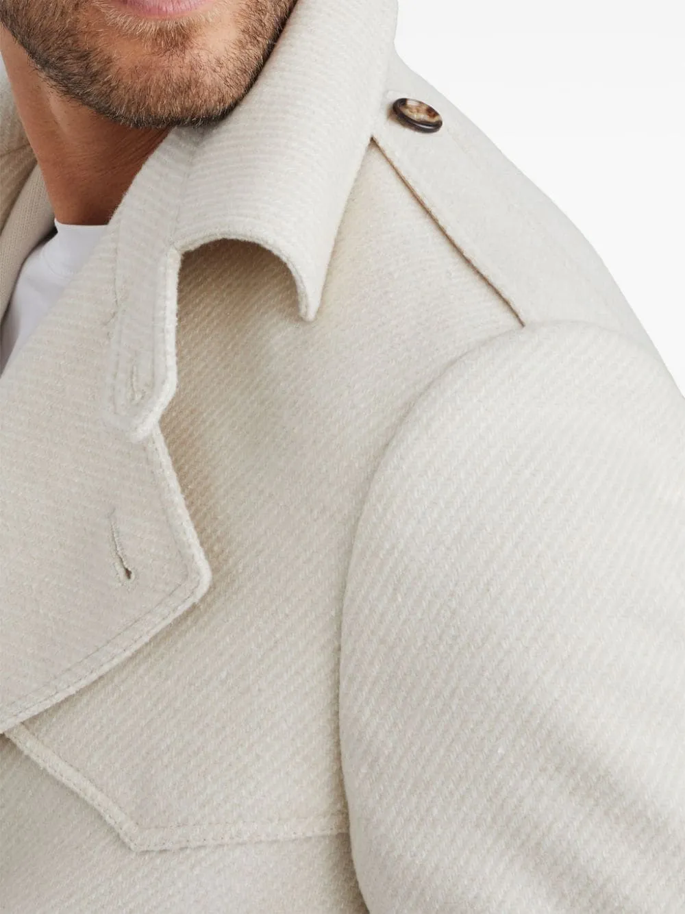 Cashmere and wool trench coat