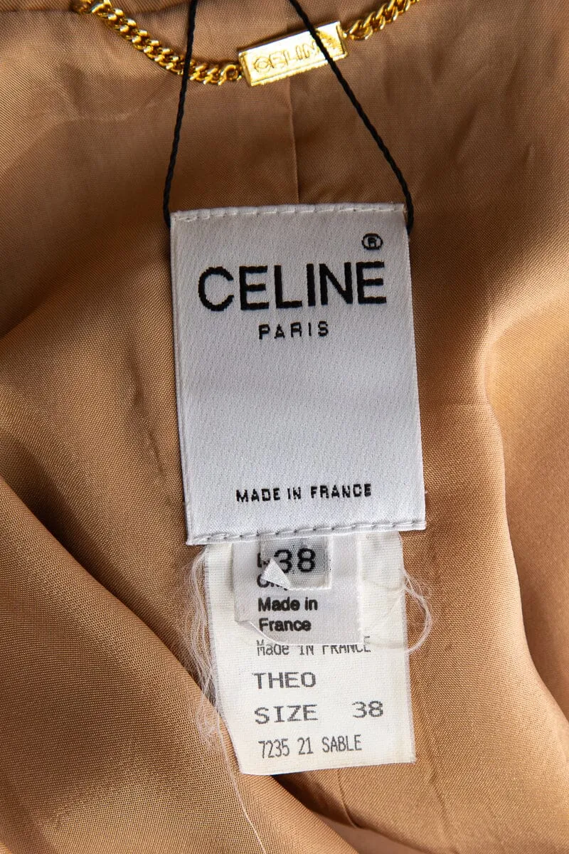 Celine Vintage Camel Trench Coat  SZ 38
