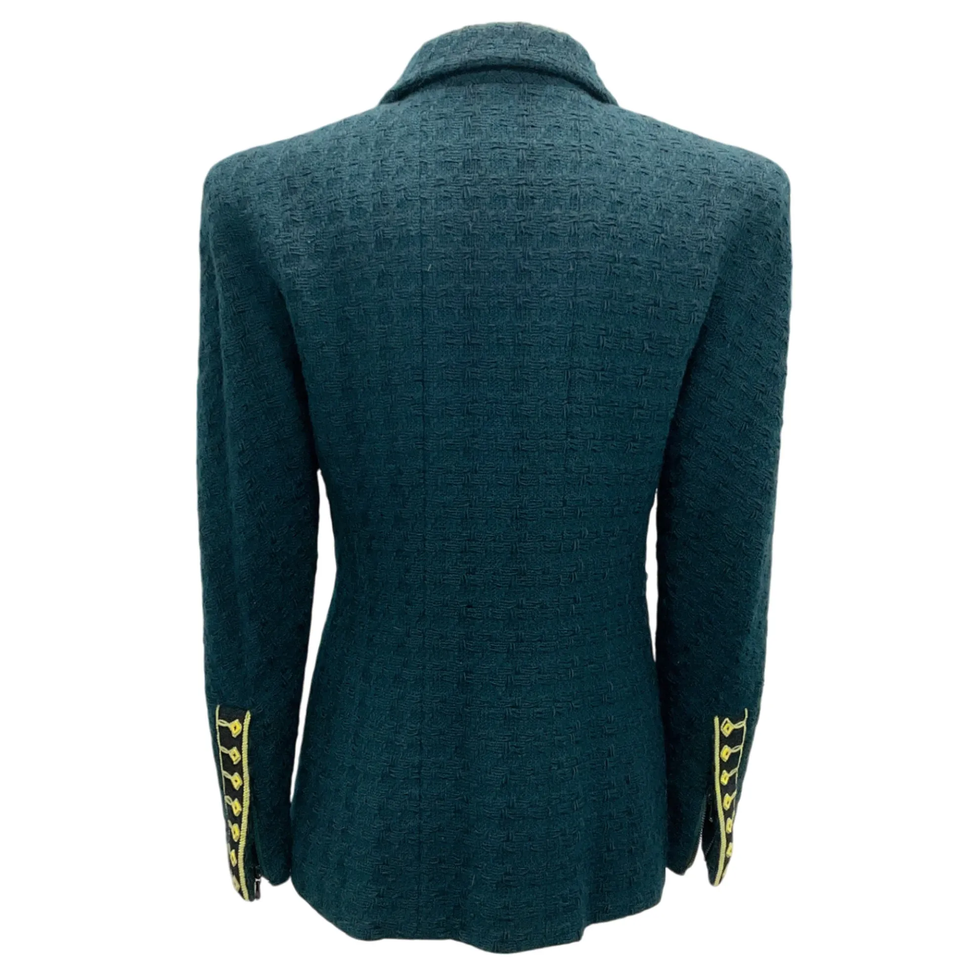 Chanel Boutique Vintage Dark Green Wool Tweed Jacket
