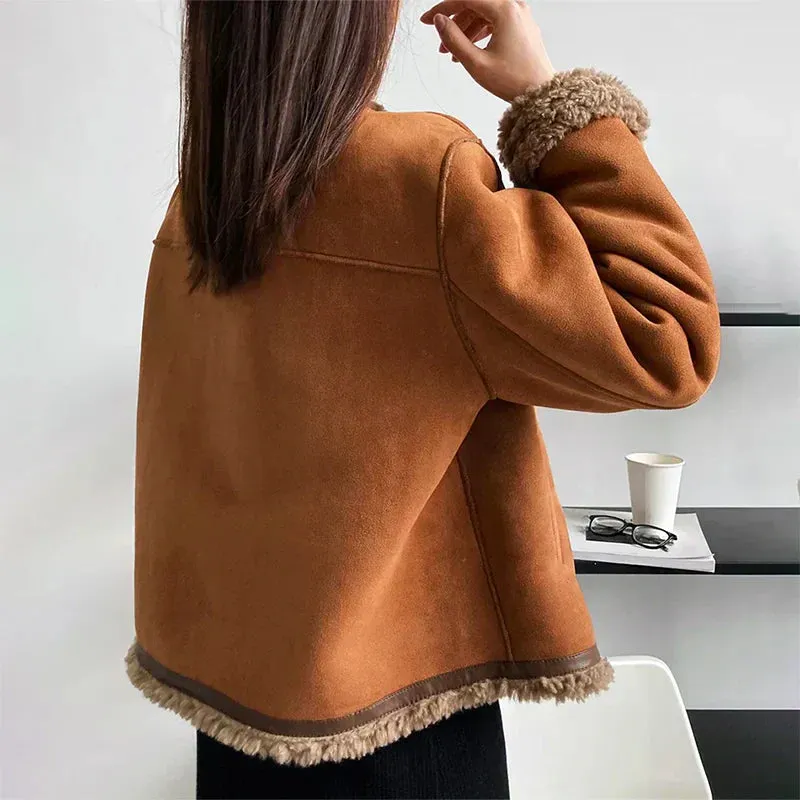 Charlene™ | Shearling Jacket with Buttons
