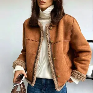 Charlene™ | Shearling Jacket with Buttons