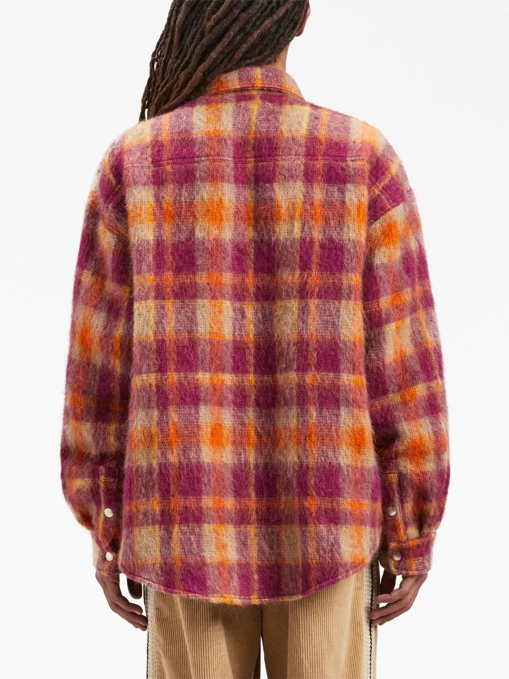 Checked wool overshirt