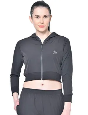 CHKOKKO Women Winter Sports Zipper Stylish Jacket Black S