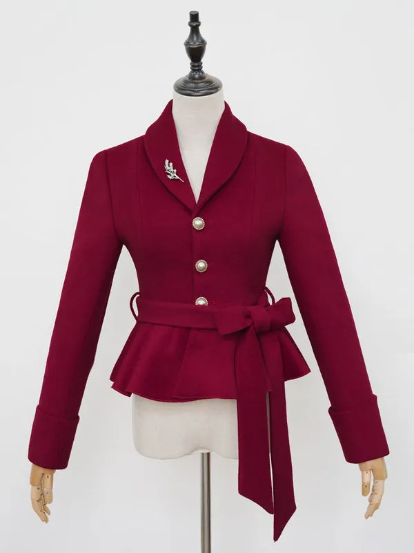 Classic Lolita Coats White Metal Details Polyester Long Sleeve Overcoat Lolita Outwears