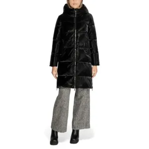 CLERÈ Women's Black Polyester Jacket with Pockets and Zip
