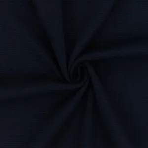Cold Black-Blue Striped Stretch Wool-Cotton Double Knit Fabric