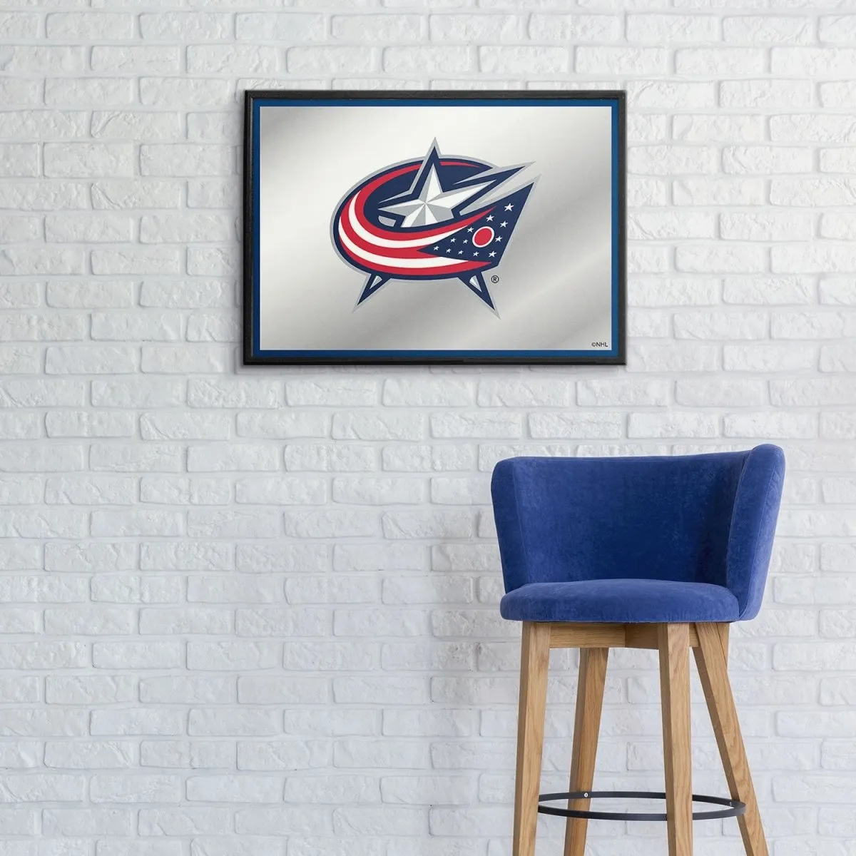 Columbus Blue Jackets: Framed Mirrored Wall Sign