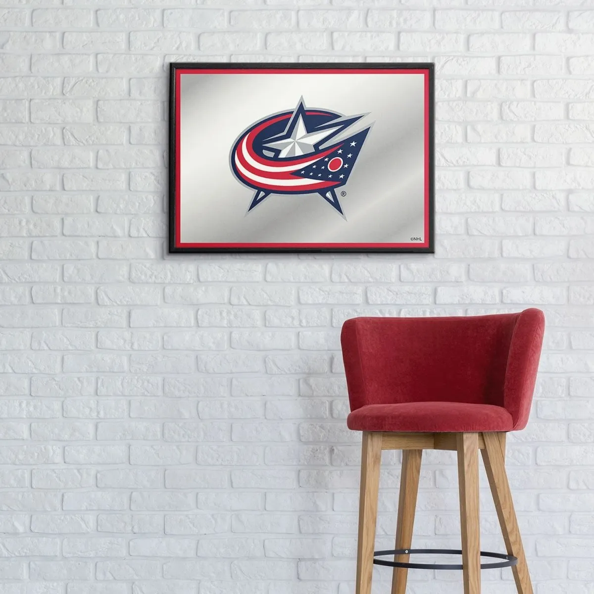 Columbus Blue Jackets: Framed Mirrored Wall Sign