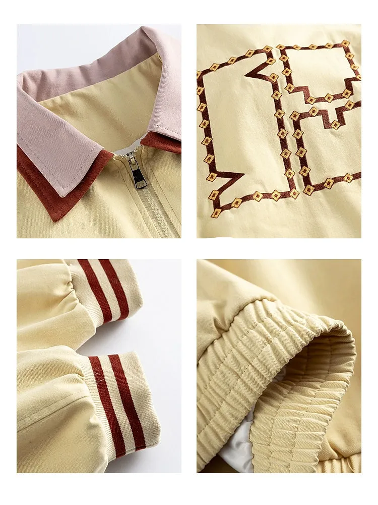 Contrast Collar Lapel Jacket
