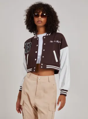 Contrast Sleeve Baseball Jacket