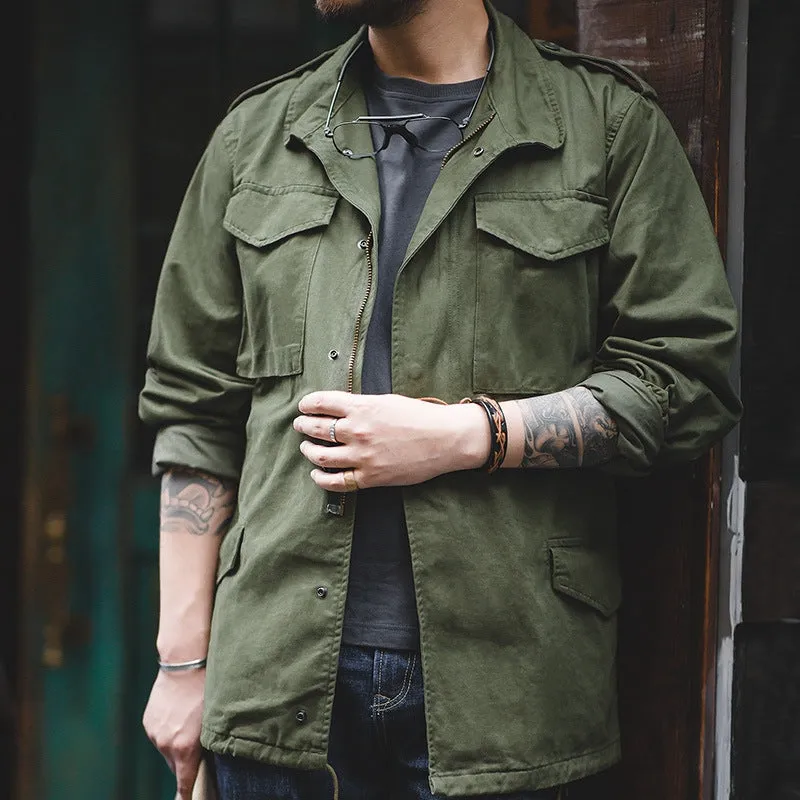 Cotton Nylon High Tear Resistant Military Jacket With Detachable Liner