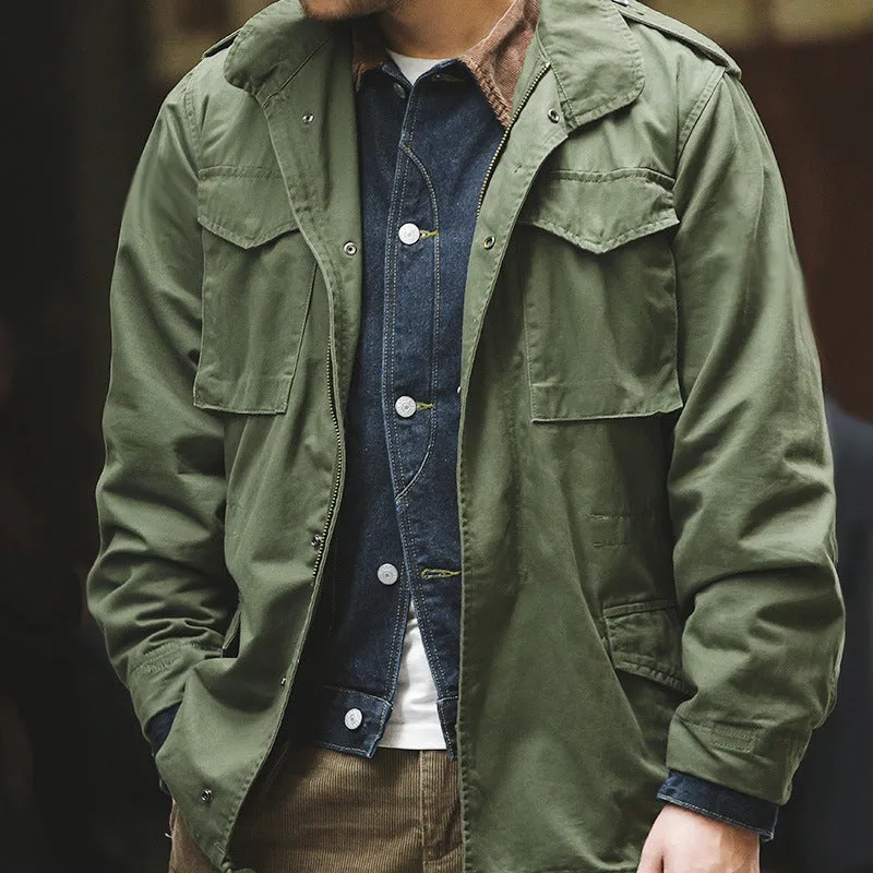 Cotton Nylon High Tear Resistant Military Jacket With Detachable Liner
