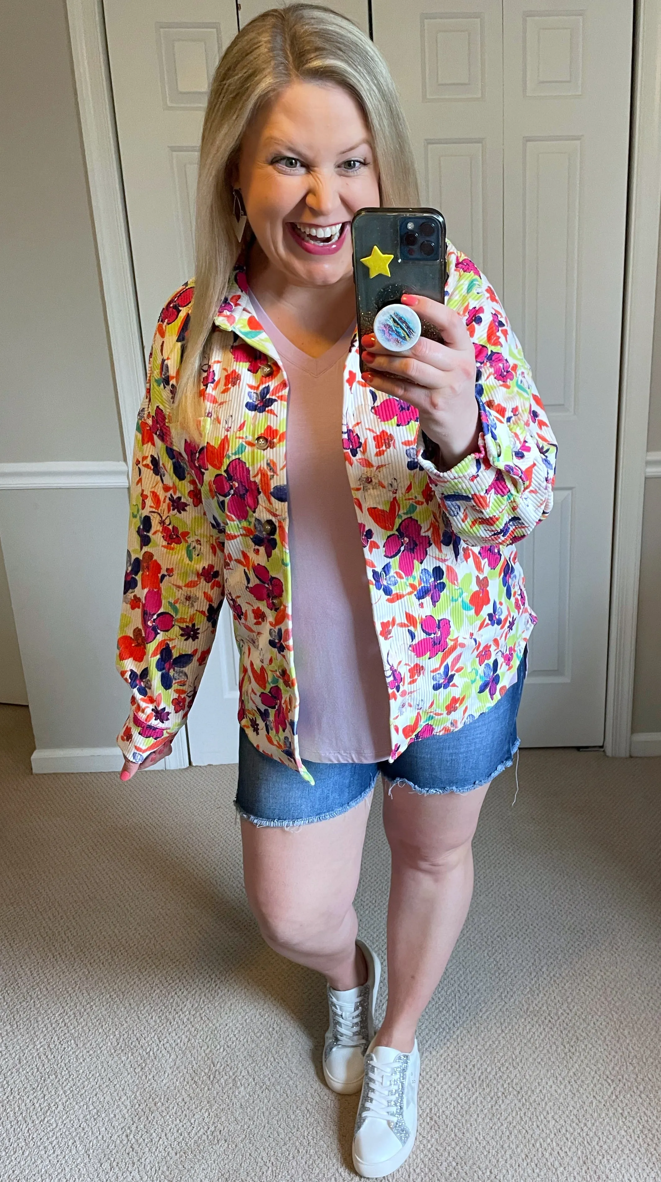 Dancing Flowers Lightweight Corduroy Jacket