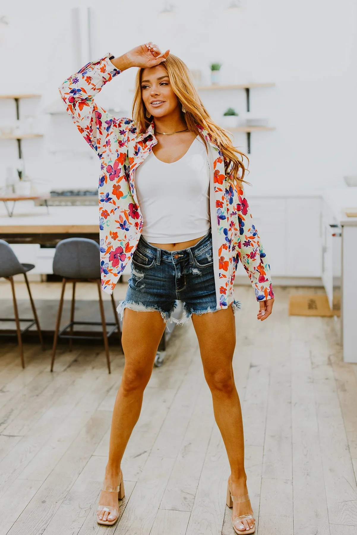 Dancing Flowers Lightweight Corduroy Jacket