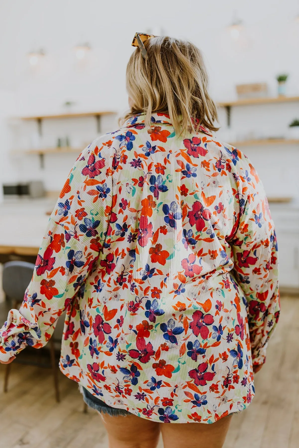 Dancing Flowers Lightweight Corduroy Jacket