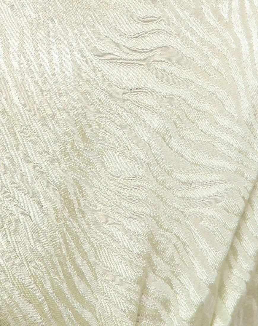 Datista Dress in Satin Zebra Pistachio