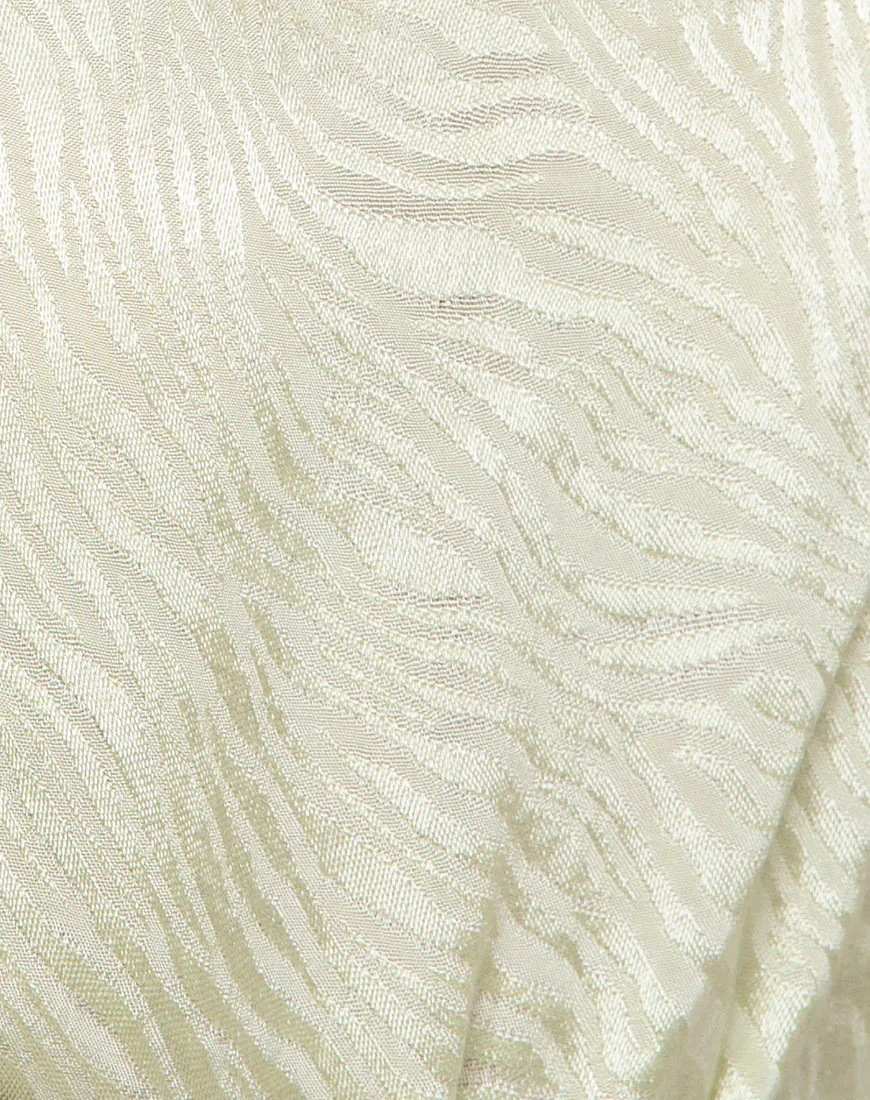 Datista Dress in Satin Zebra Pistachio